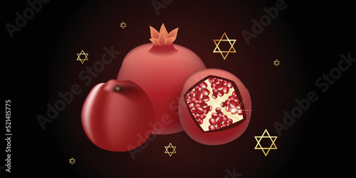 om Kippur banner. Yom Kippur symbols. vector illustration