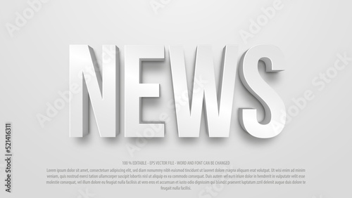 News headline 3d style editable text effect