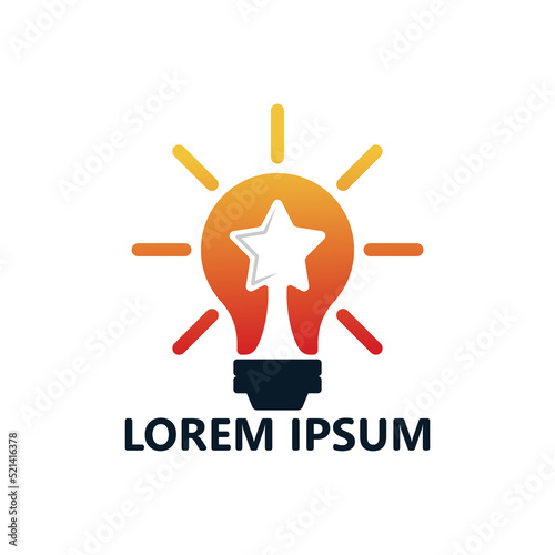 Star bulb idea logo template design vector