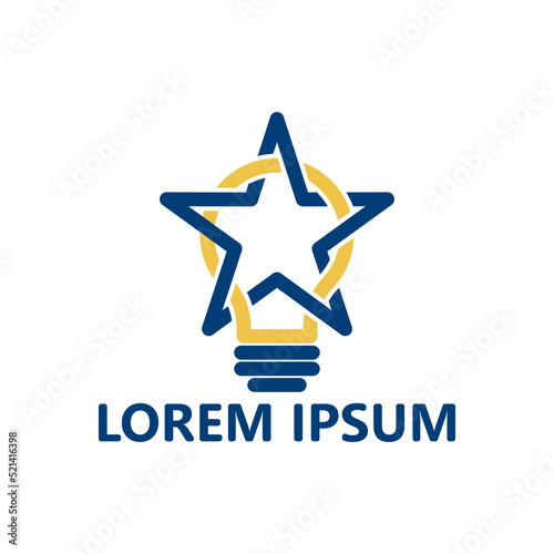 Star bulb idea logo template design vector