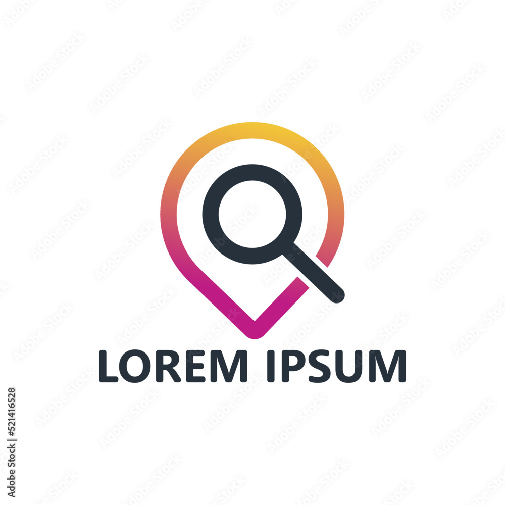 Pin search logo template design vector Pin search logo template design vector