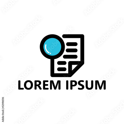 Search document logo template design vector