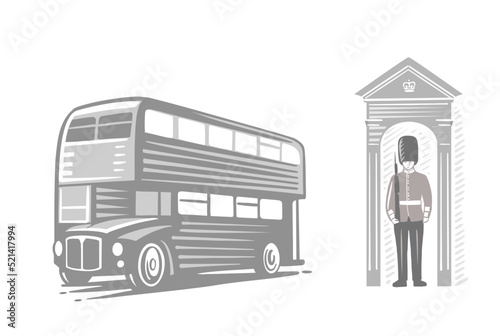 Slika na platnu London double-decker old bus vintage.