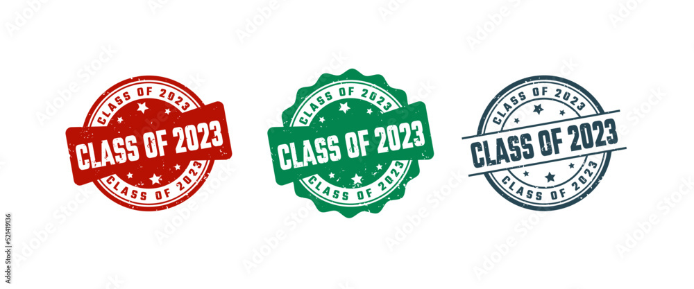 Class of 2023 or Stamp Grunge Rubber on White Background