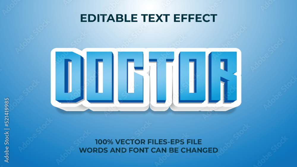 Editable text effect doctor , 3d creative and minimal font style