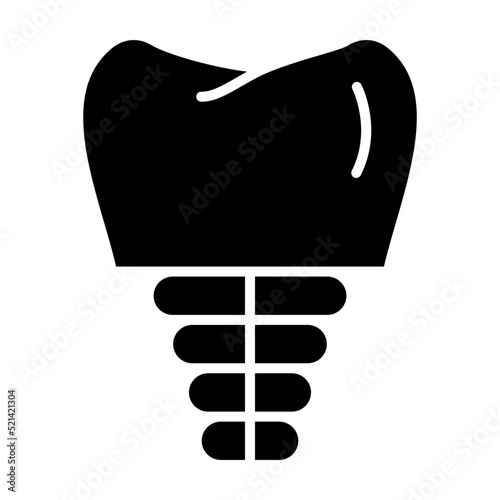 Dental Implant Glyph Icon