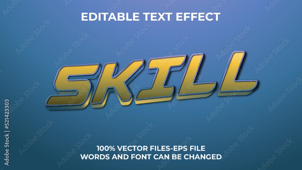 Editable text effect skill, 3d creative and minimal font style