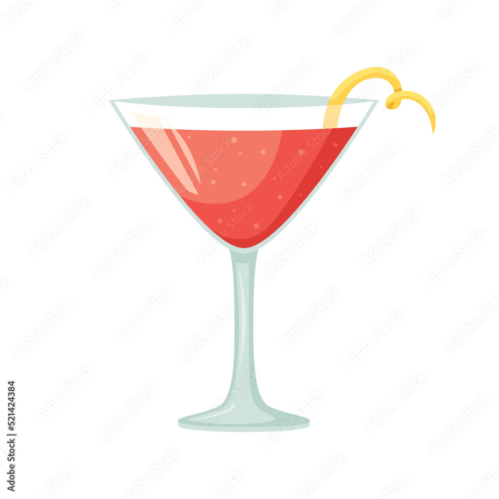 Vector illustration of a club alcoholic cocktail. Cosmopolitan Vector illustration of a club alcoholic cocktail. Cosmopolitan