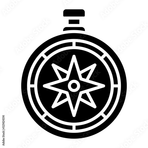 Compass Glyph Icon