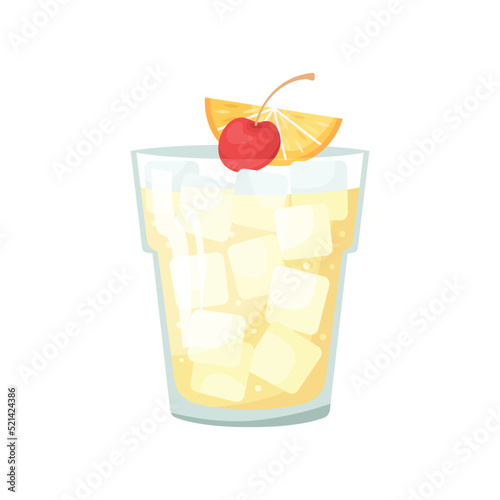 Vector illustration of a club alcoholic cocktail. Tom Collins