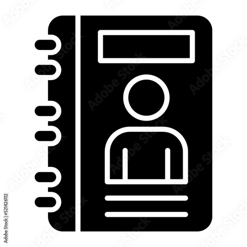 Diary Glyph Icon