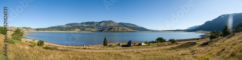 sunrise by the lake in the mountains © Ivan