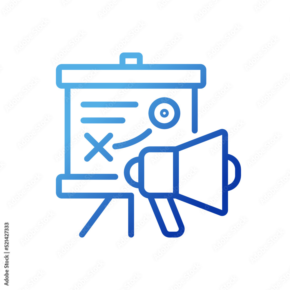 Marketing strategy pixel perfect gradient linear vector icon. Strategic planning. Analyzing goals. Market assessment. Thin line color symbol. Modern style pictogram. Vector isolated outline drawing Marketing strategy pixel perfect gradient linear vector icon. Strategic planning. Analyzing goals. Market assessment. Thin line color symbol. Modern style pictogram. Vector isolated outline drawing
