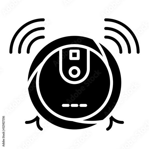 Robot Vaccum Glyph Icon
