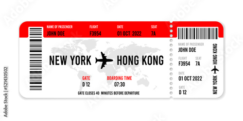 Air plane tickets set illustration