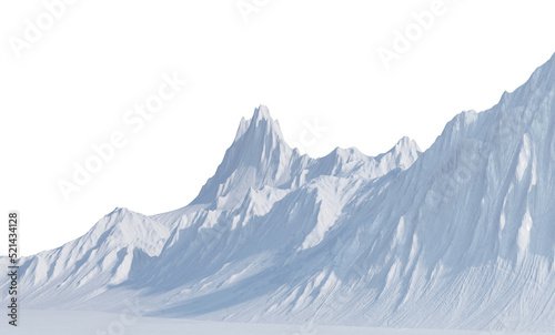  Trees and mountains in winter on a white background with clipping paths. © jomphon