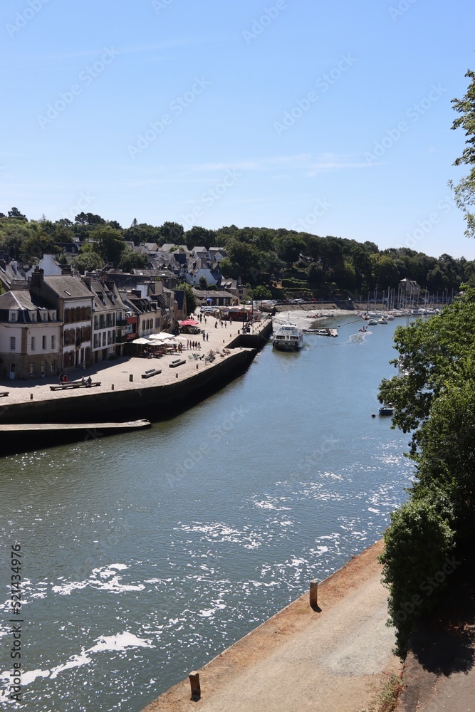 boats on the river in Saint Goustan, Brittany 