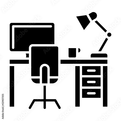 Work Table Glyph Icon