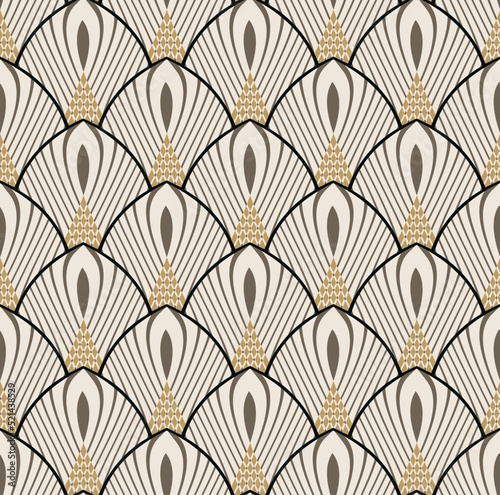 Abstract Art Deco Geometric Seamless Modern Elegant Pattern Soft Colors Perfect for Interior Design or Printing Wall Paper