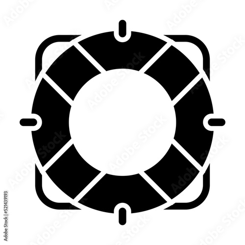 Life Raft Glyph Icon