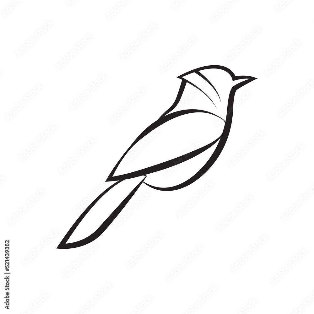 Obraz premium illustration of a bird line art concept.