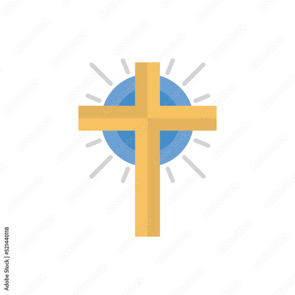 Christian Cross vector Flat Icon Design illustration. Halloween Symbol on White background EPS 10 File