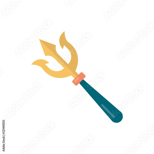 Trident Tool vector Flat Icon Design illustration. Halloween Symbol on White background EPS 10 File