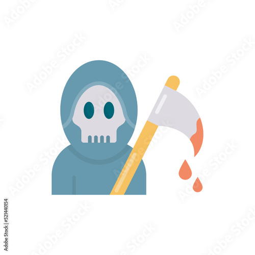 Reaper vector Flat Icon Design illustration. Halloween Symbol on White background EPS 10 File