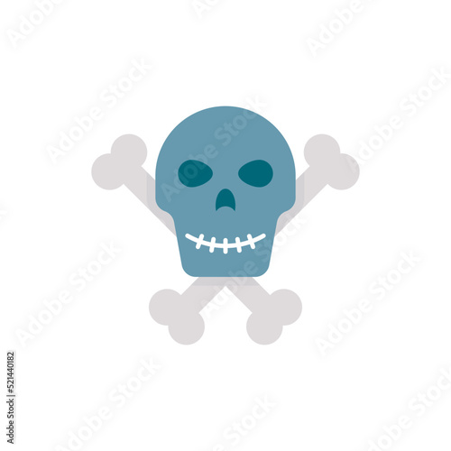 Ghost Skullvector Flat Icon Design illustration. Halloween Symbol on White background EPS 10 File