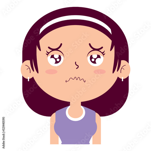 girl crying face cartoon cute