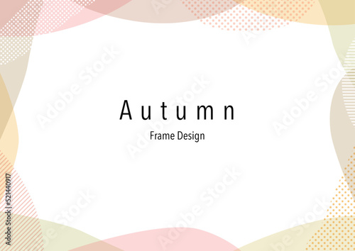 Fotografiet 秋の色、手描き、抽象的、幾何学的な水彩風フレームデザイン
