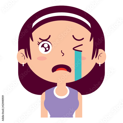 girl crying face cartoon cute