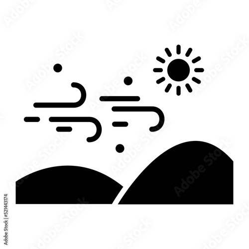 Desert Sandstorm Line Icon