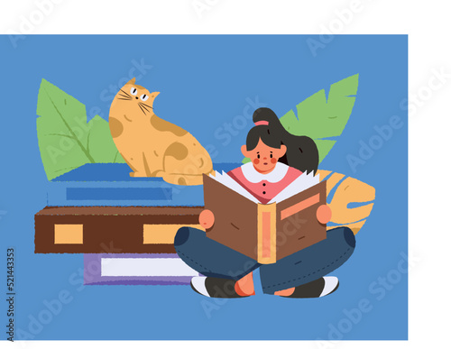 Seriously study character flat vector concept operation illustration
