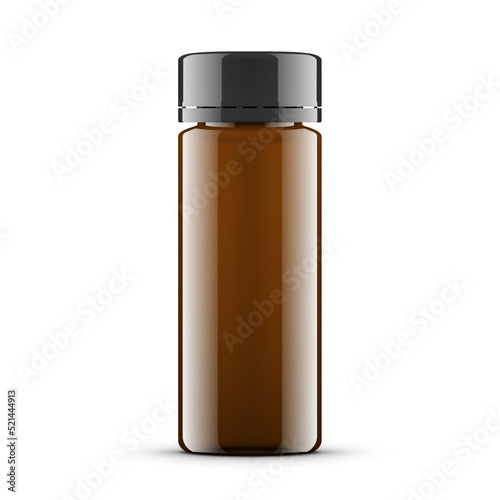 Essential Oil Brown Glass Bottle. Cosmetic Flask