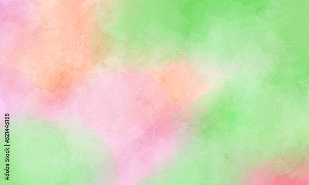 green, orange and pink brush background