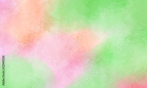 green, orange and pink brush background © Faried
