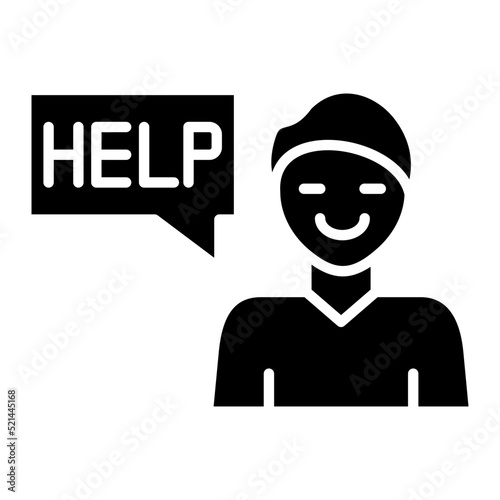Ask For Help Line Icon