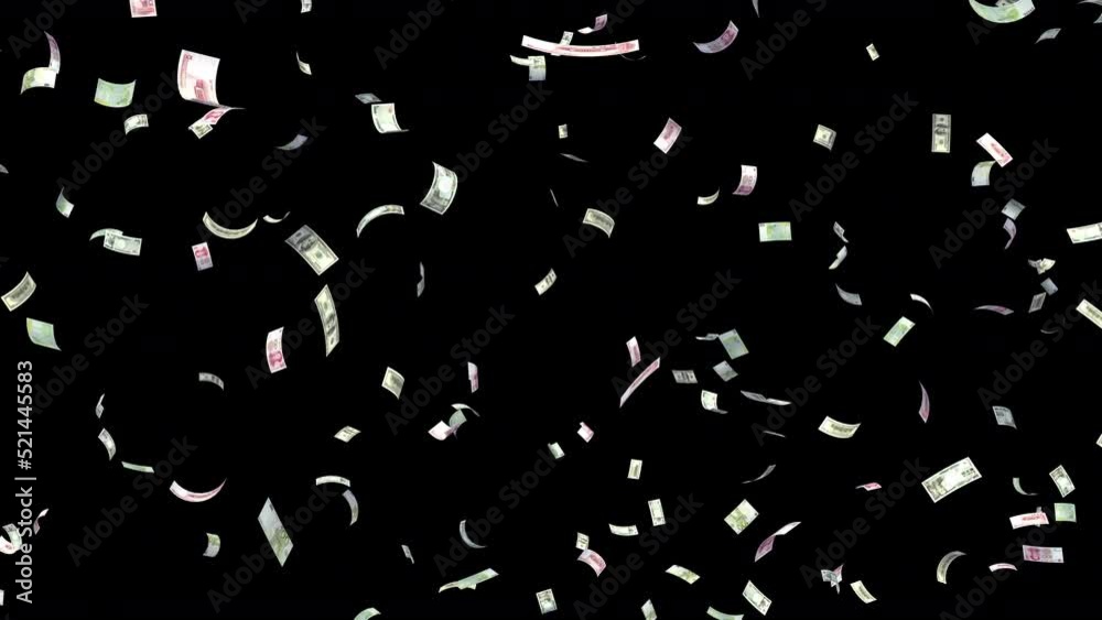 Money falling in black background. Money falling in black background.
