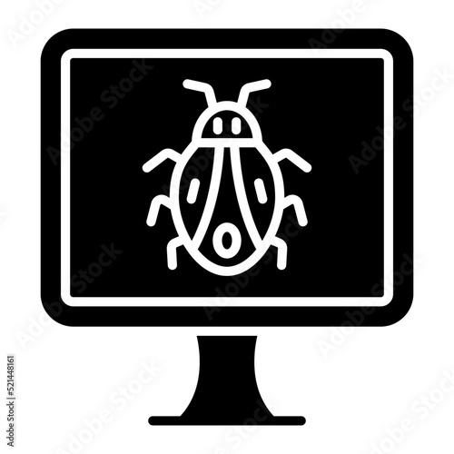 Computer Bug Line Icon