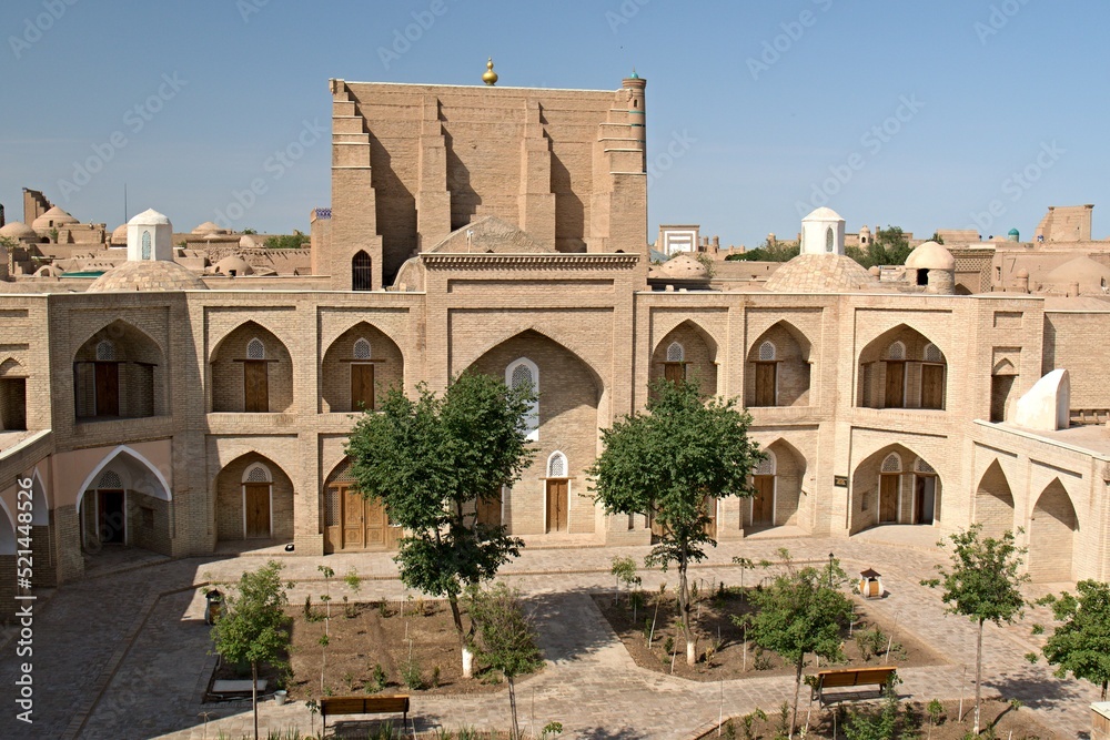 Sherghazi Khan madrasa built in the 18th century in Itchan Kala, the historical part of Khiva city. Uzbekistan.
