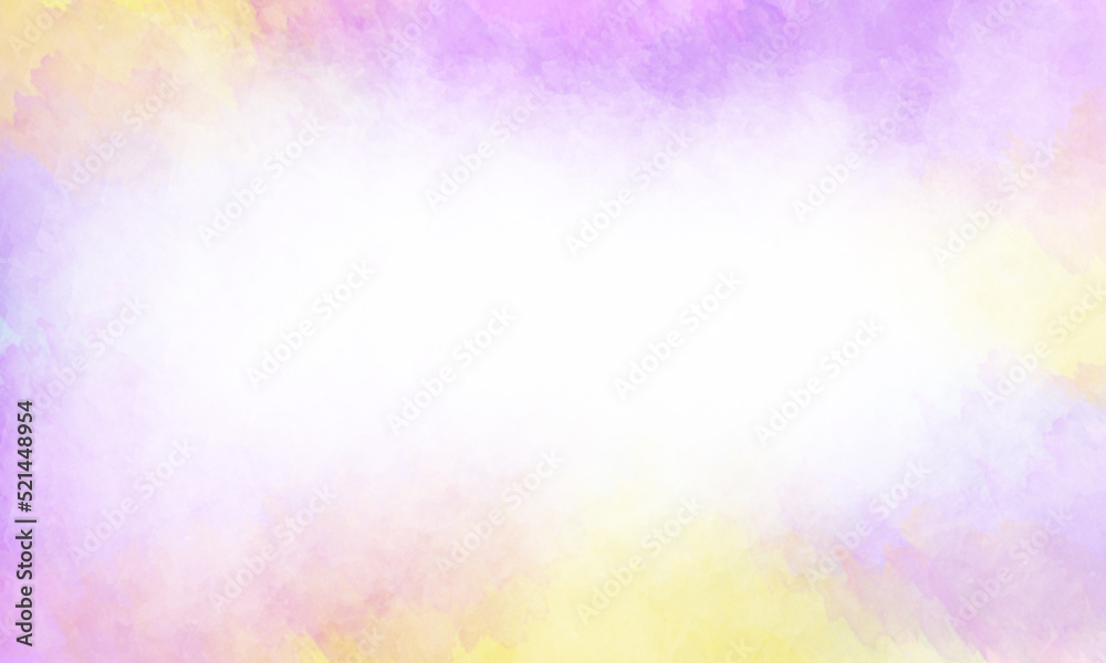 white background with yellow and purple brush