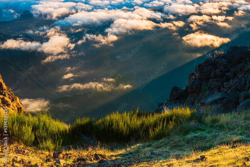 Fototapeta premium Mountain scenery of Madeira above clouds