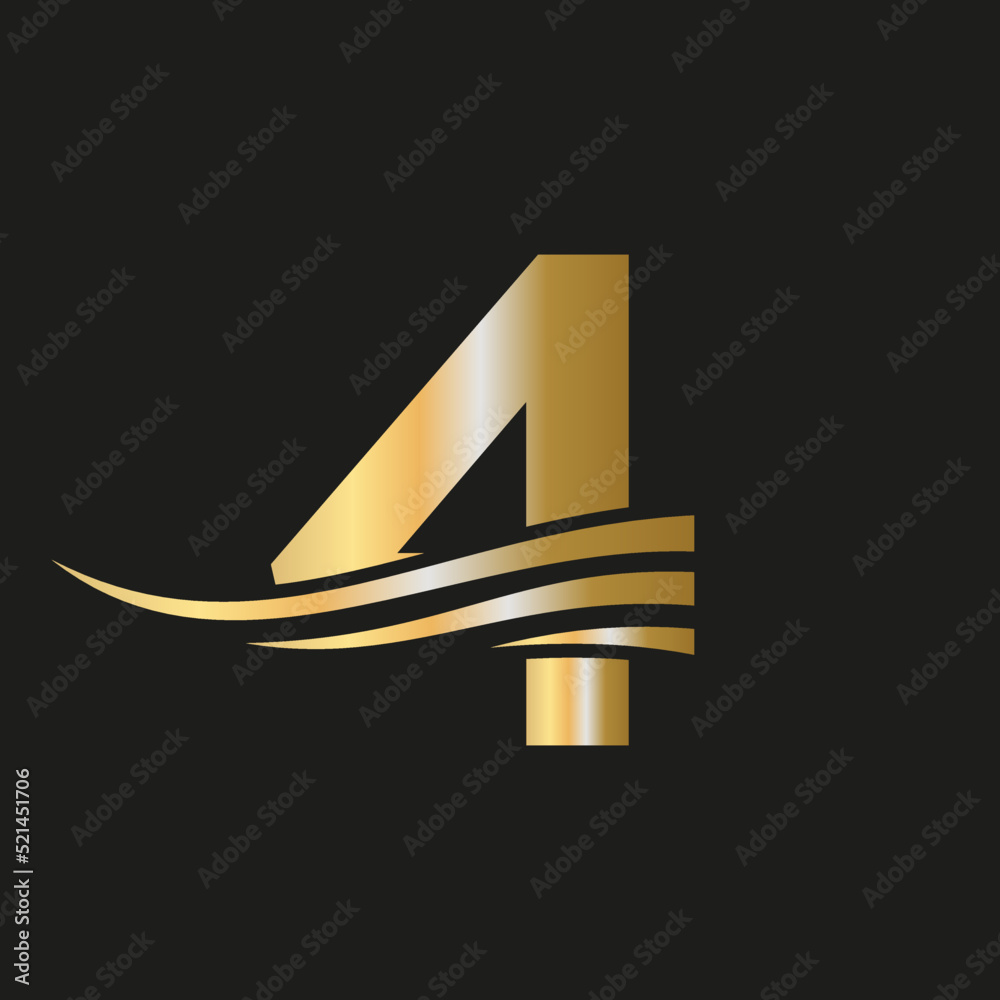 Modern Letter 4 4 Logo Monogram Logotype Vector Template Combined With modern-letter-4-4-logo-monogram-logotype-vector-template-combined-with