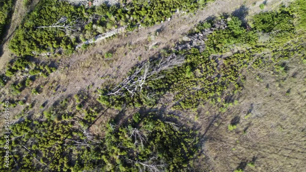 Overhead shot of rough dry farmland in Provence Overhead shot of rough dry farmland in Provence