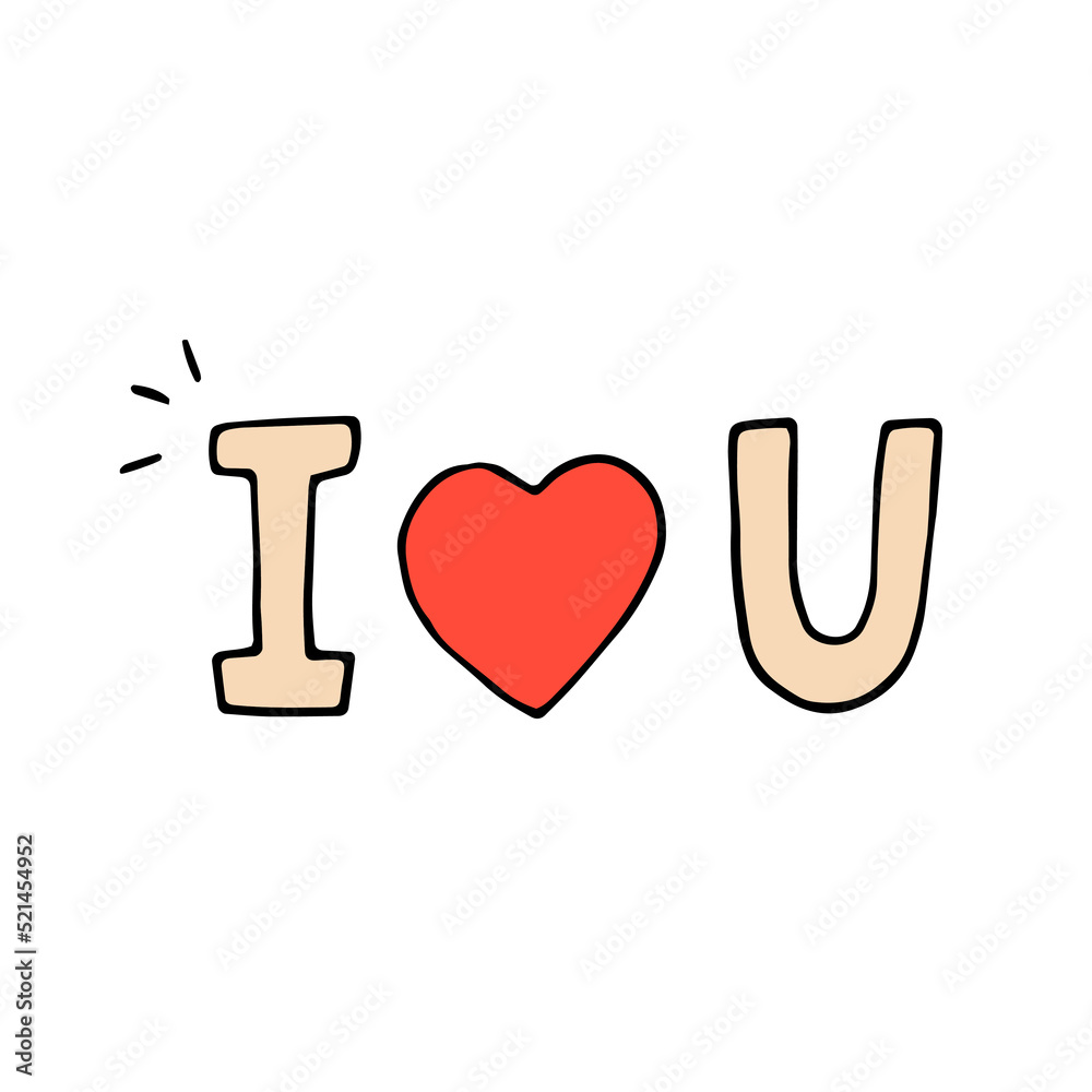 I love you. Letters with heart. Declaration of love. Handwritten text. Lettering. Doodle. For postcards for Valentine's Day. Valentine's Day. Romance. Love. Feelings. I love you. Letters with heart. Declaration of love. Handwritten text. Lettering. Doodle. For postcards for Valentine's Day. Valentine's Day. Romance. Love. Feelings.