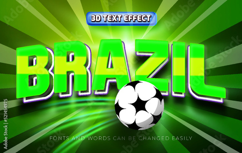 Brazil football 3d editable text effect style © afpriom