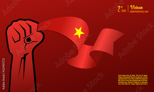 Vietnam Independence Day Vector Illustration, greeting card background