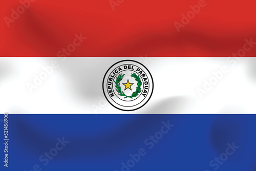 National flag of Paraguay. Realistic pictures flag