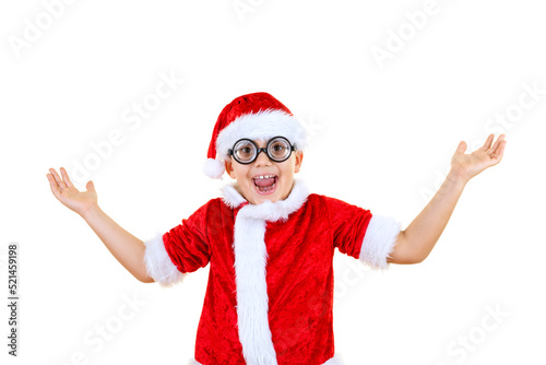 Little Santa is Looking Surprised on Isolated White Background